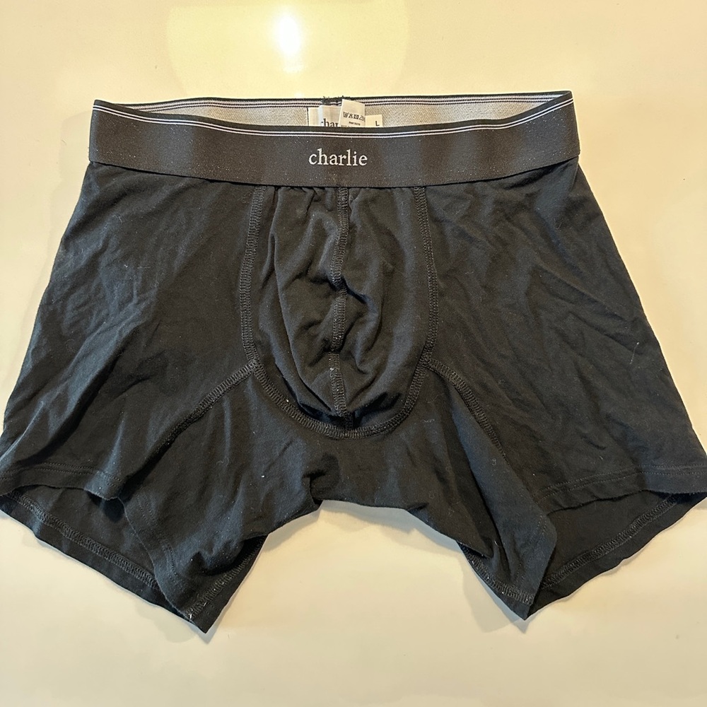 Charlie by MZ men’s boxer brief - L black cotton